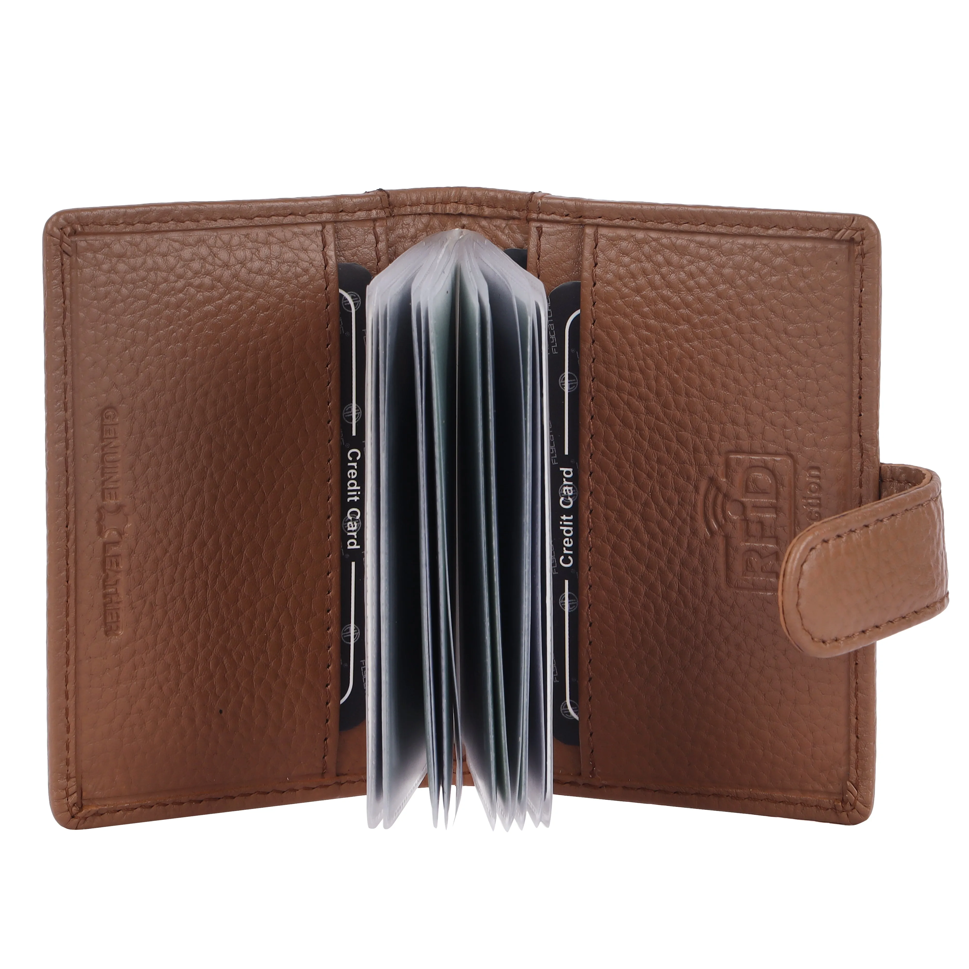 Genuine Leather RFID Protected Card Holder Wallet for Men and Women