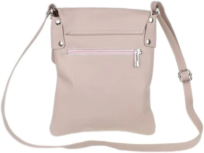 Girly Handbags Womens Italian Soft Leather Cross Body Shoulder Bag Flap Zipper