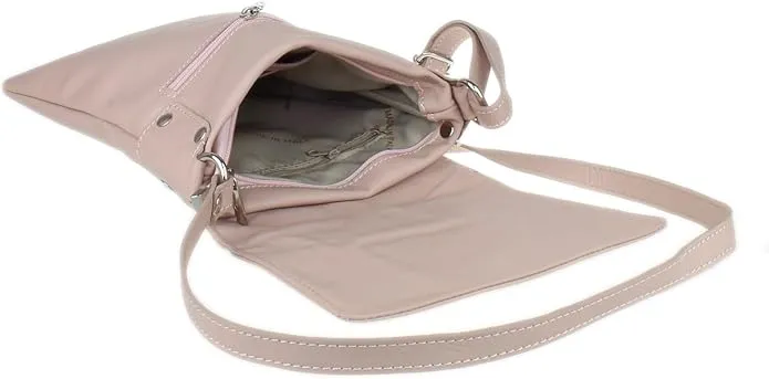 Girly Handbags Womens Italian Soft Leather Cross Body Shoulder Bag Flap Zipper