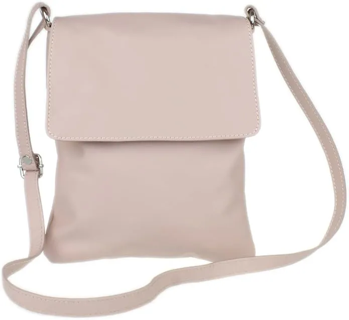 Girly Handbags Womens Italian Soft Leather Cross Body Shoulder Bag Flap Zipper