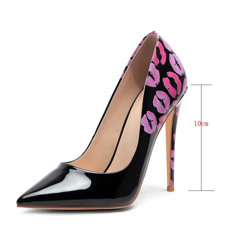Graffiti High Heel Pointed Toe Shoes