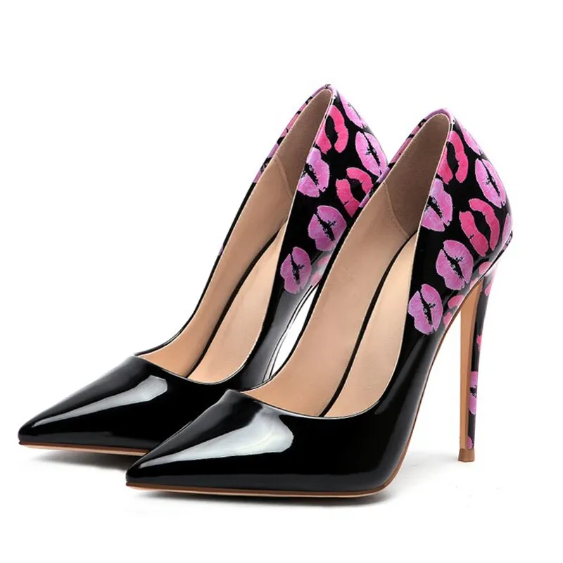 Graffiti High Heel Pointed Toe Shoes