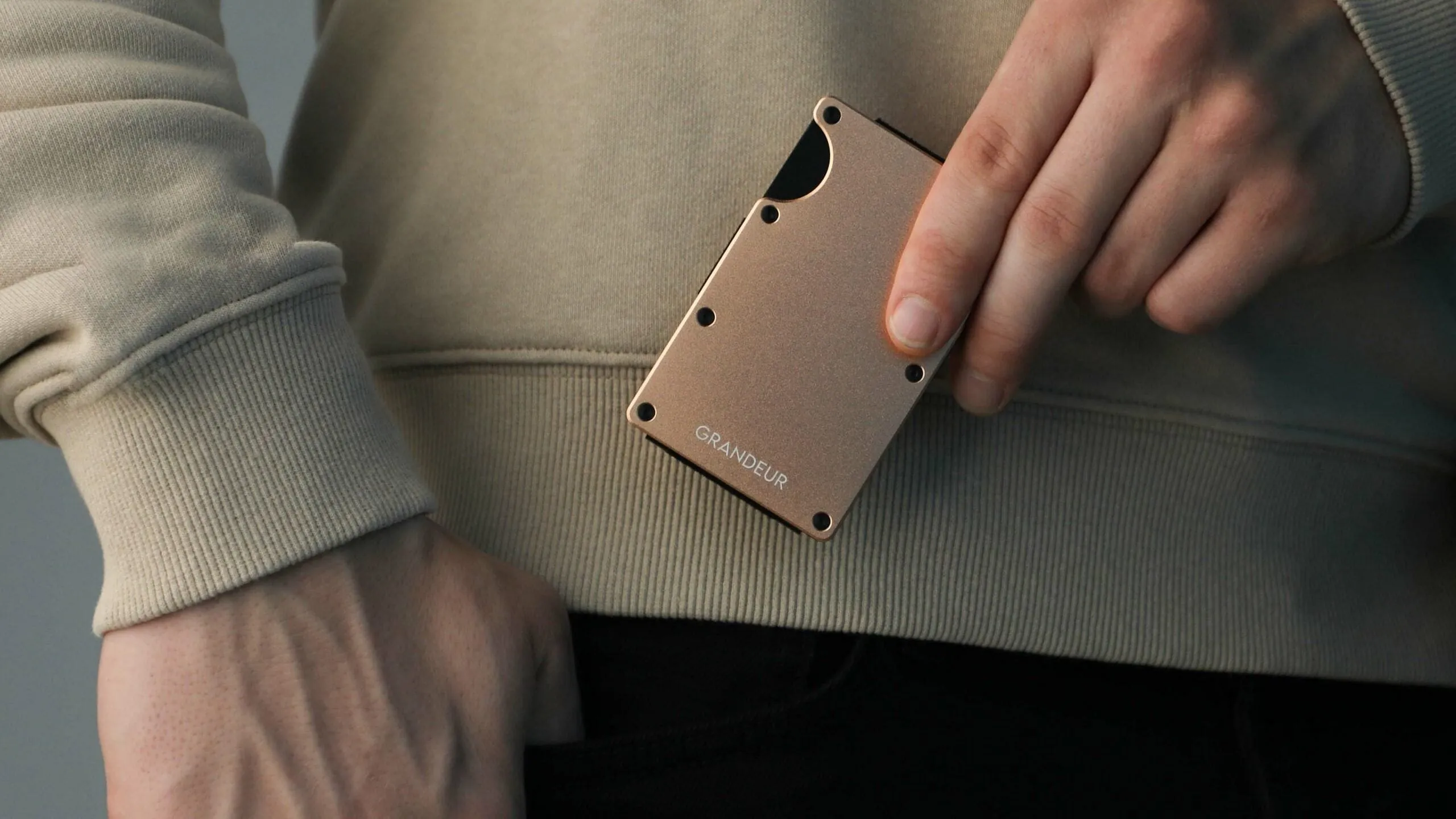 Grandeur - Aluminium Rose Gold Cardholder RFID 85 X 45 MM