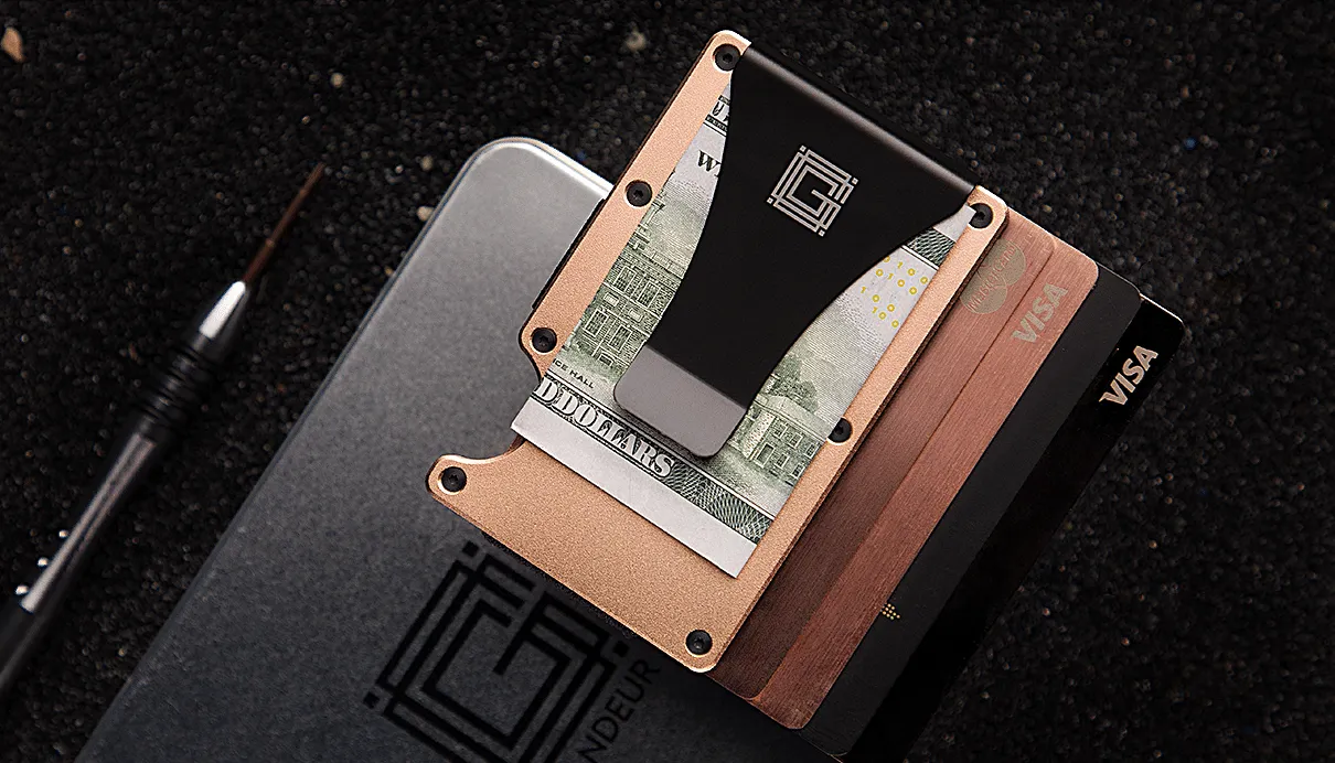 Grandeur - Aluminium Rose Gold Cardholder RFID 85 X 45 MM