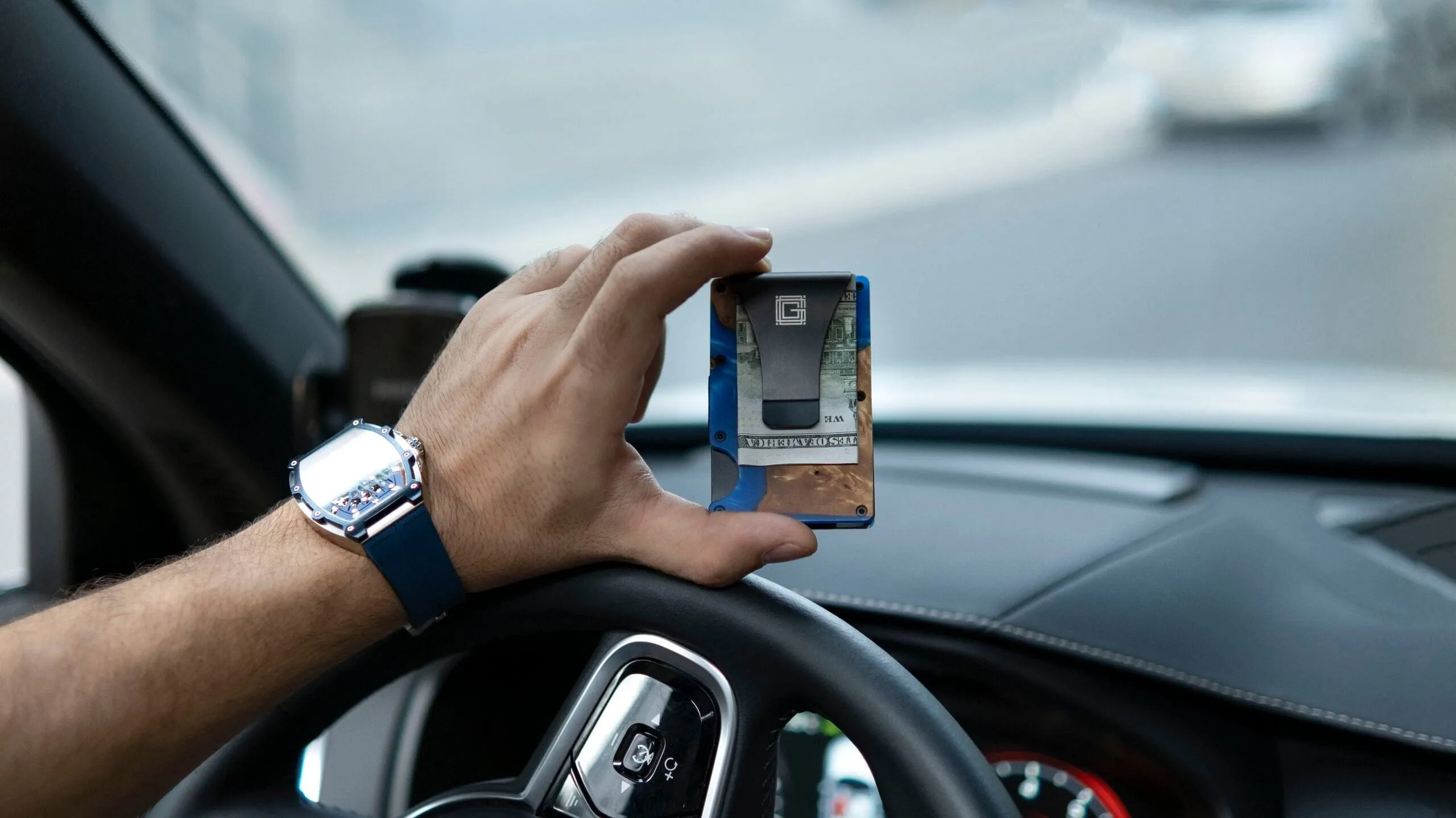 Grandeur – Epoxy DEEP SEA BLUE Cardholder RFID 85 X 45 MM