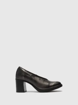 Gray Pointed Toe Pumps