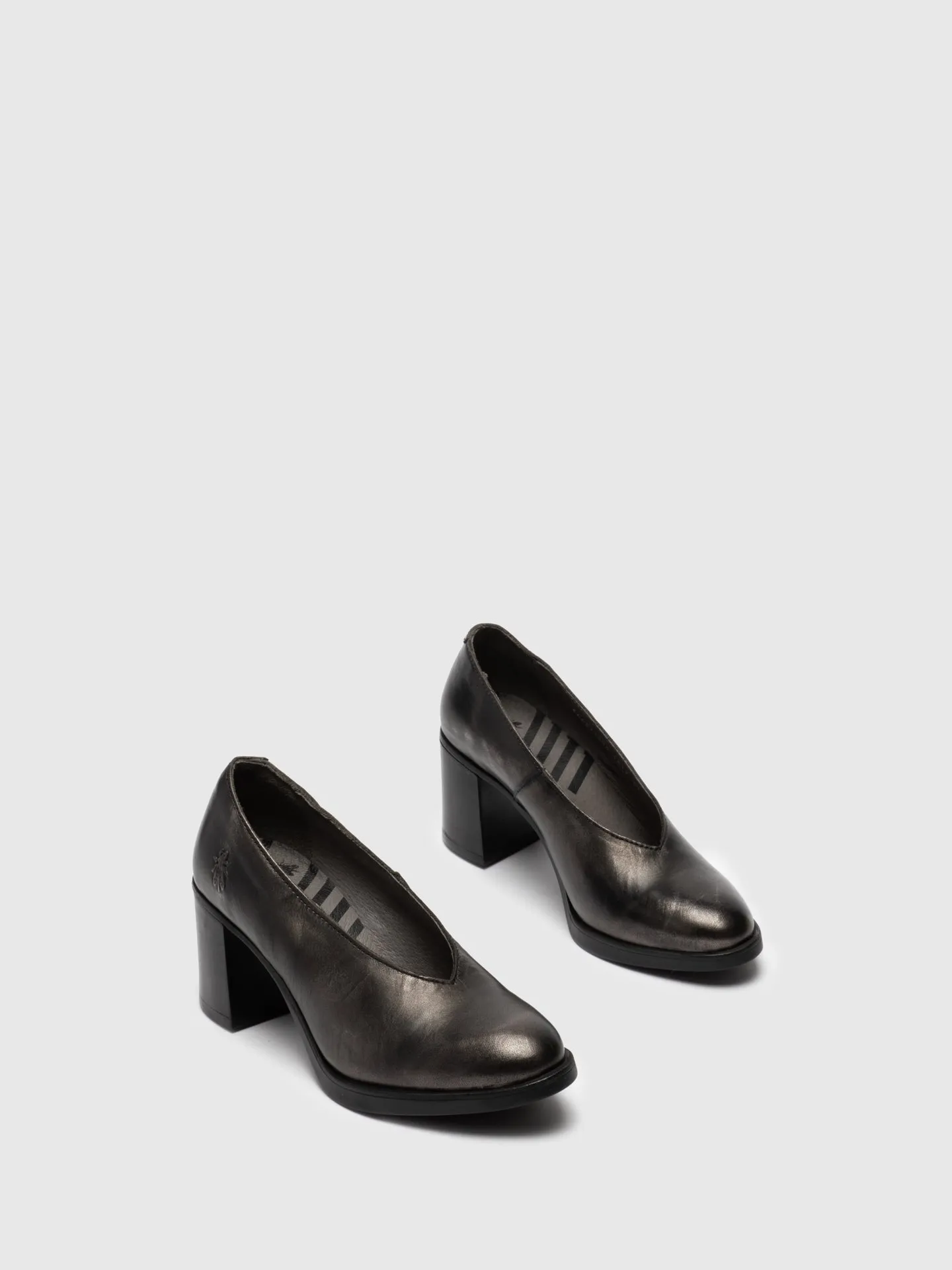 Gray Pointed Toe Pumps