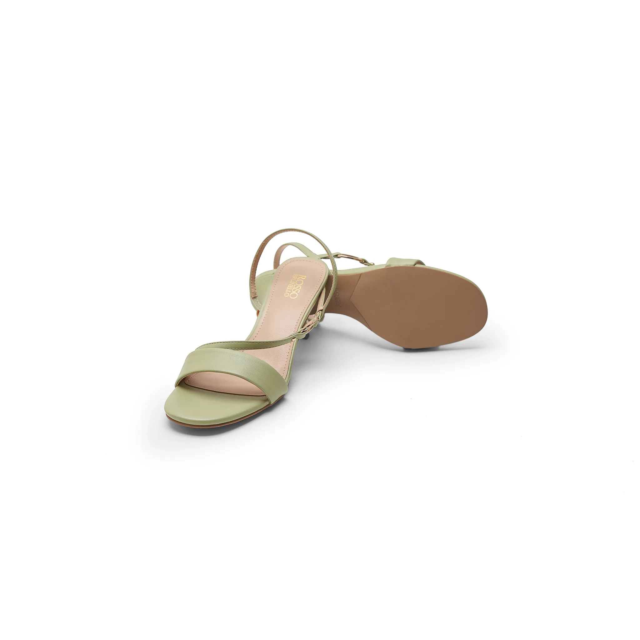 Green Pointed Toe Slingback Heels