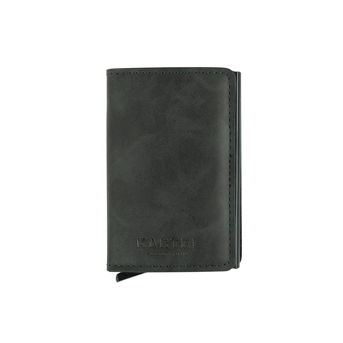 Grey Wallet With Metal Card Holder