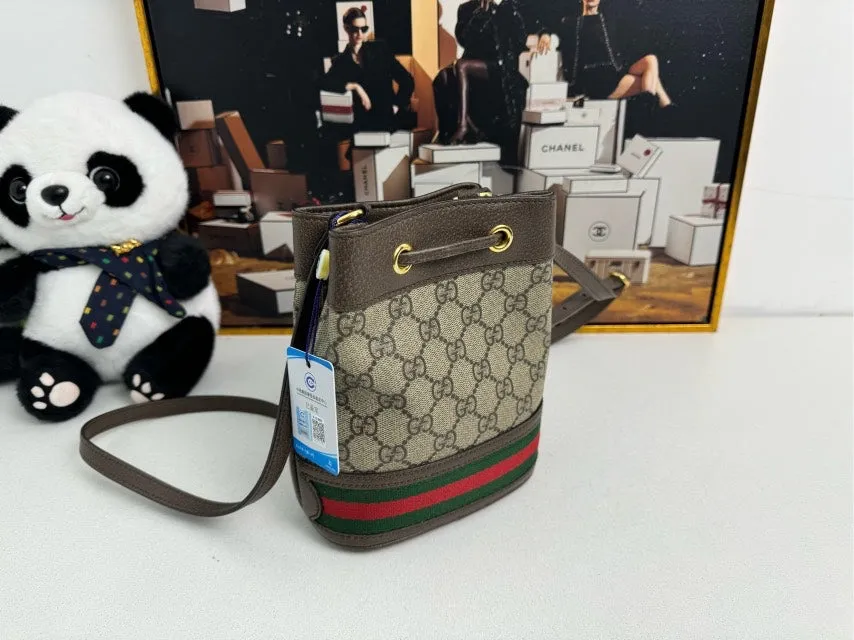 Gucci GG Marmont Beige/Brown Bucket Bag -
