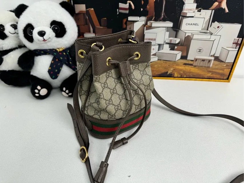 Gucci GG Marmont Beige/Brown Bucket Bag -