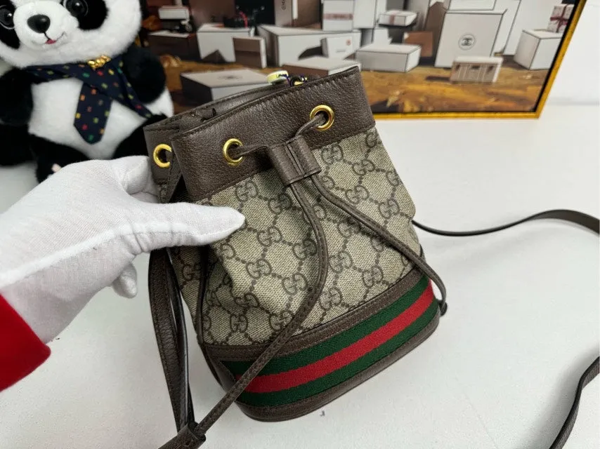 Gucci GG Marmont Beige/Brown Bucket Bag -