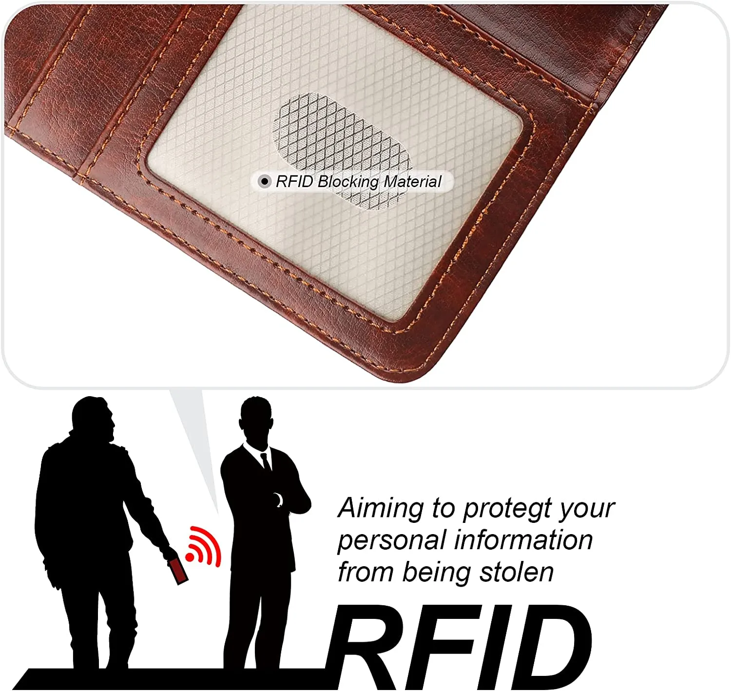 iPhone 14 Pro Max RFID Blocking Card Protective Cover 5G 6.7 inch Brown