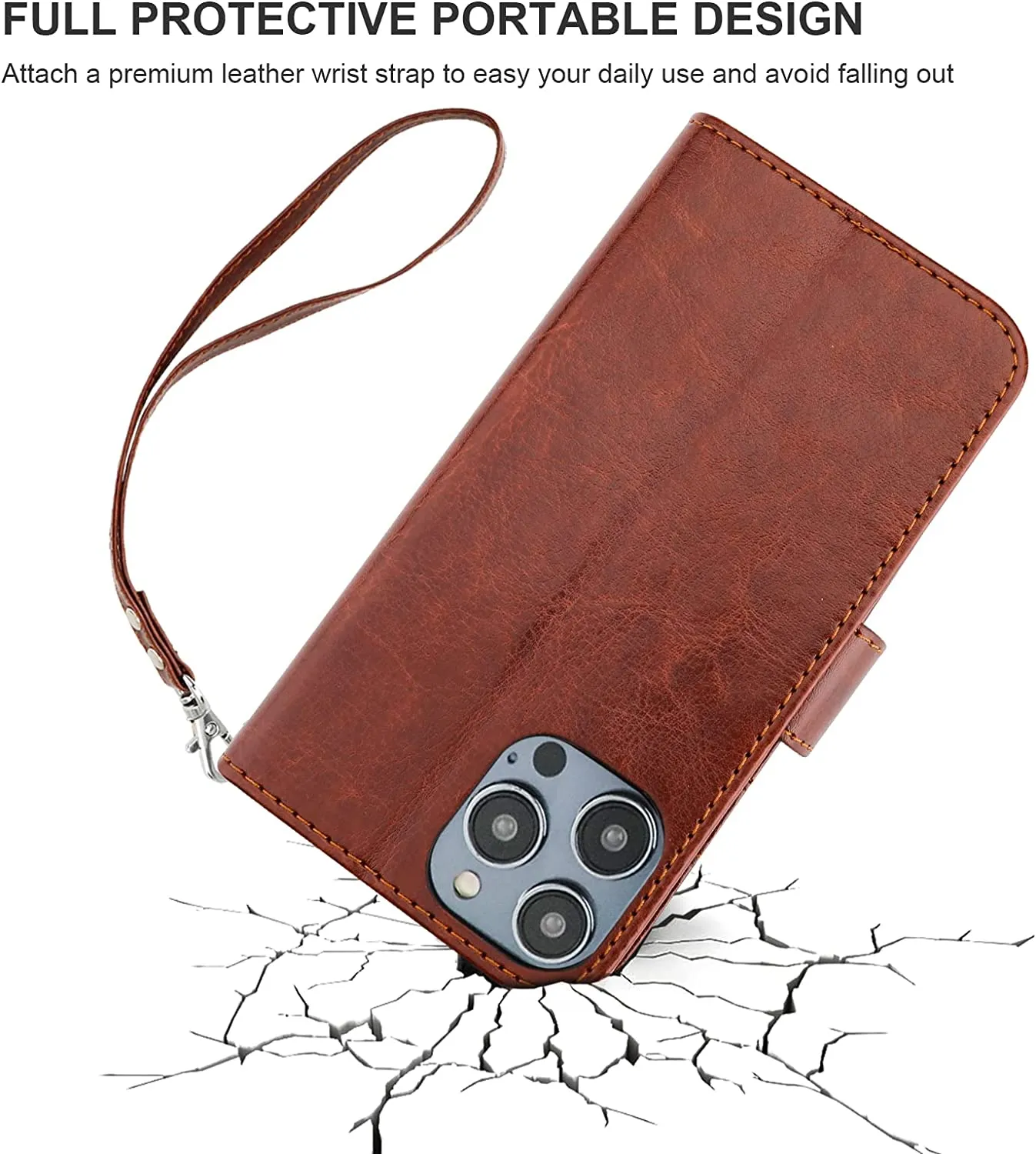 iPhone 14 Pro Max RFID Blocking Card Protective Cover 5G 6.7 inch Brown