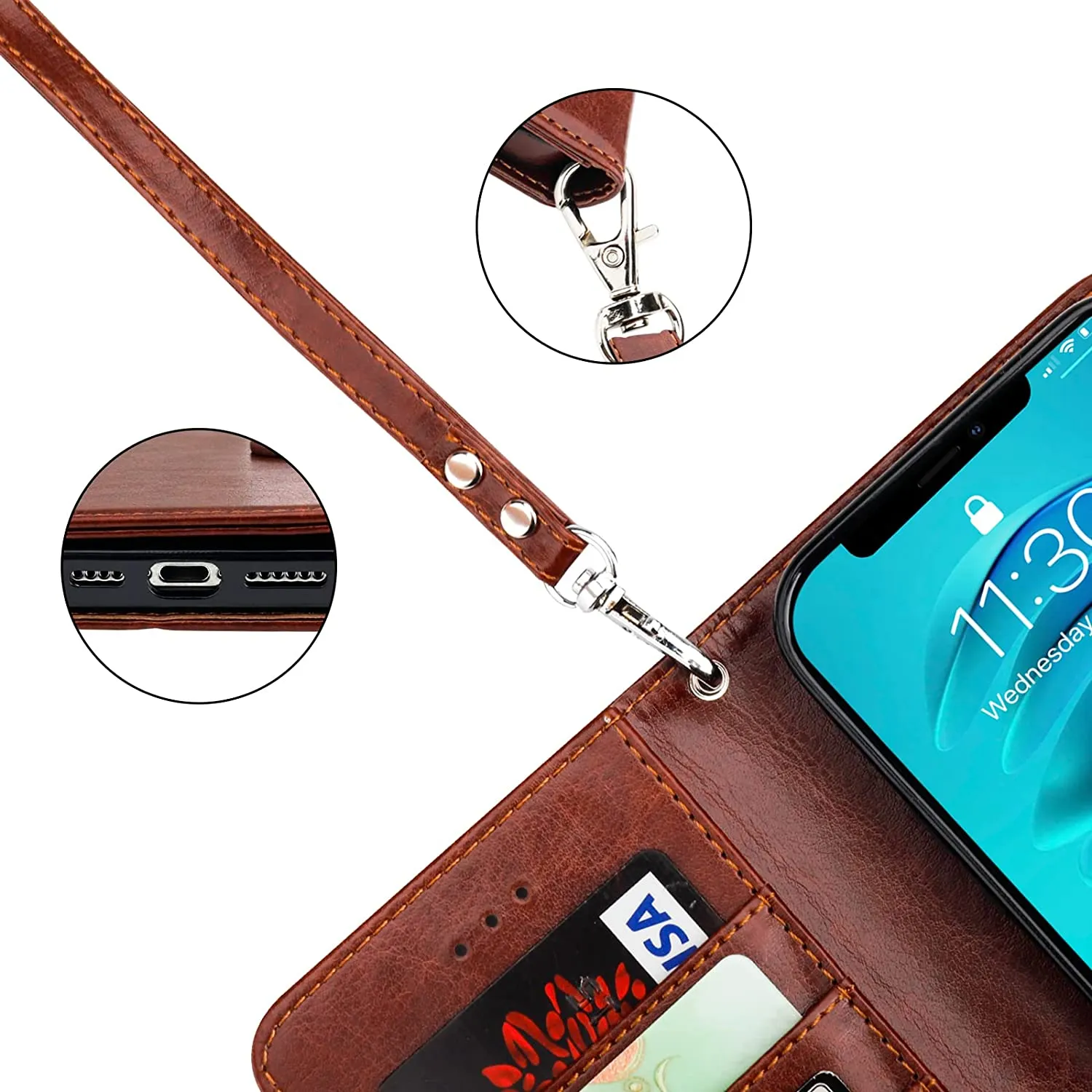 iPhone 14 Pro Max RFID Blocking Card Protective Cover 5G 6.7 inch Brown