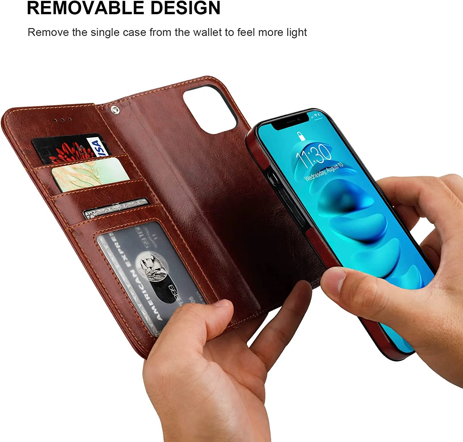 iPhone 14 Pro Max RFID Blocking Card Protective Cover 5G 6.7 inch Brown