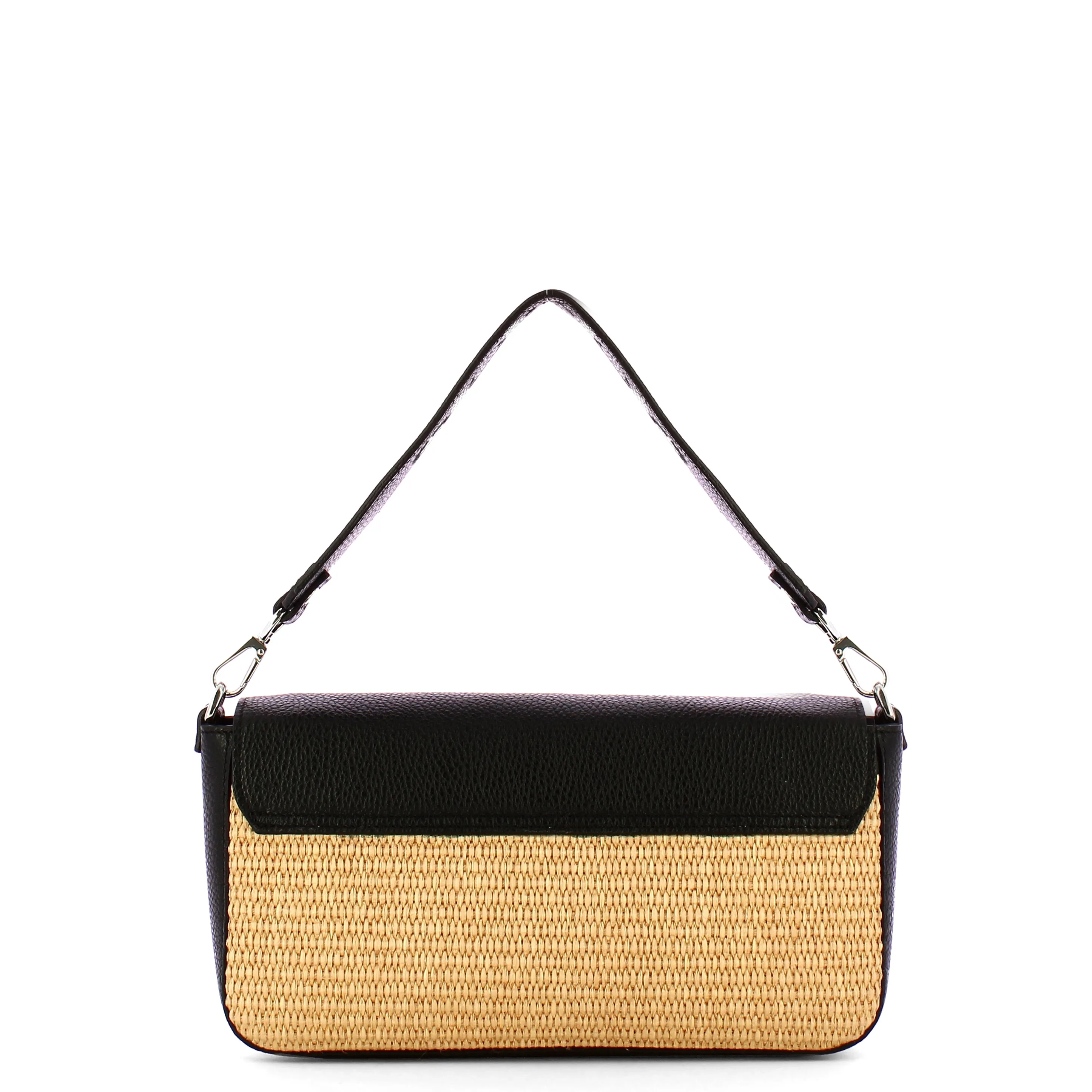 Iuntoo - Essenziale Rafia Nero Large Shoulder Bag - 106001 - RAFIA/NERO