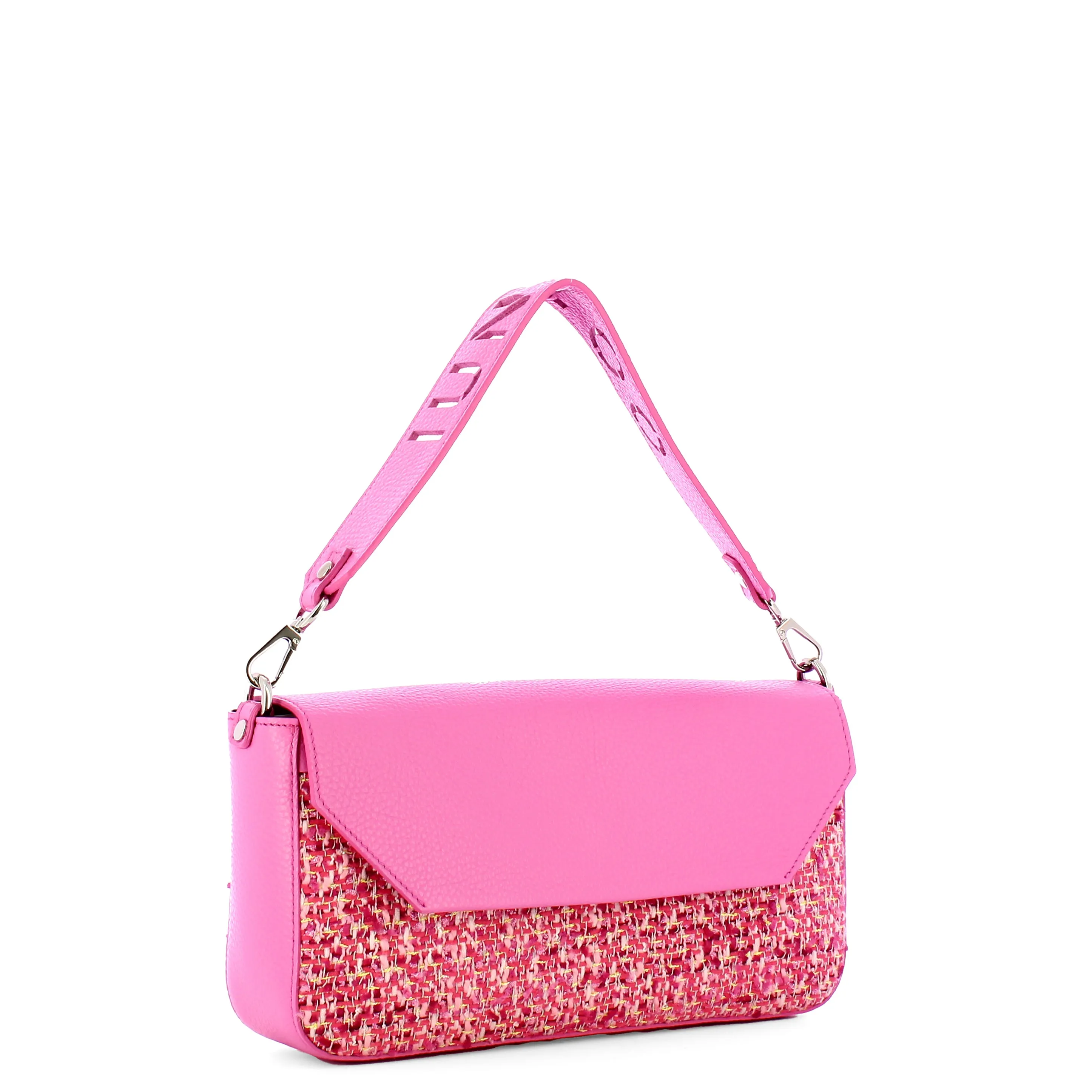 Iuntoo - Essenziale Tweed Rosa Large Shoulder Bag - 106001 - ROSA