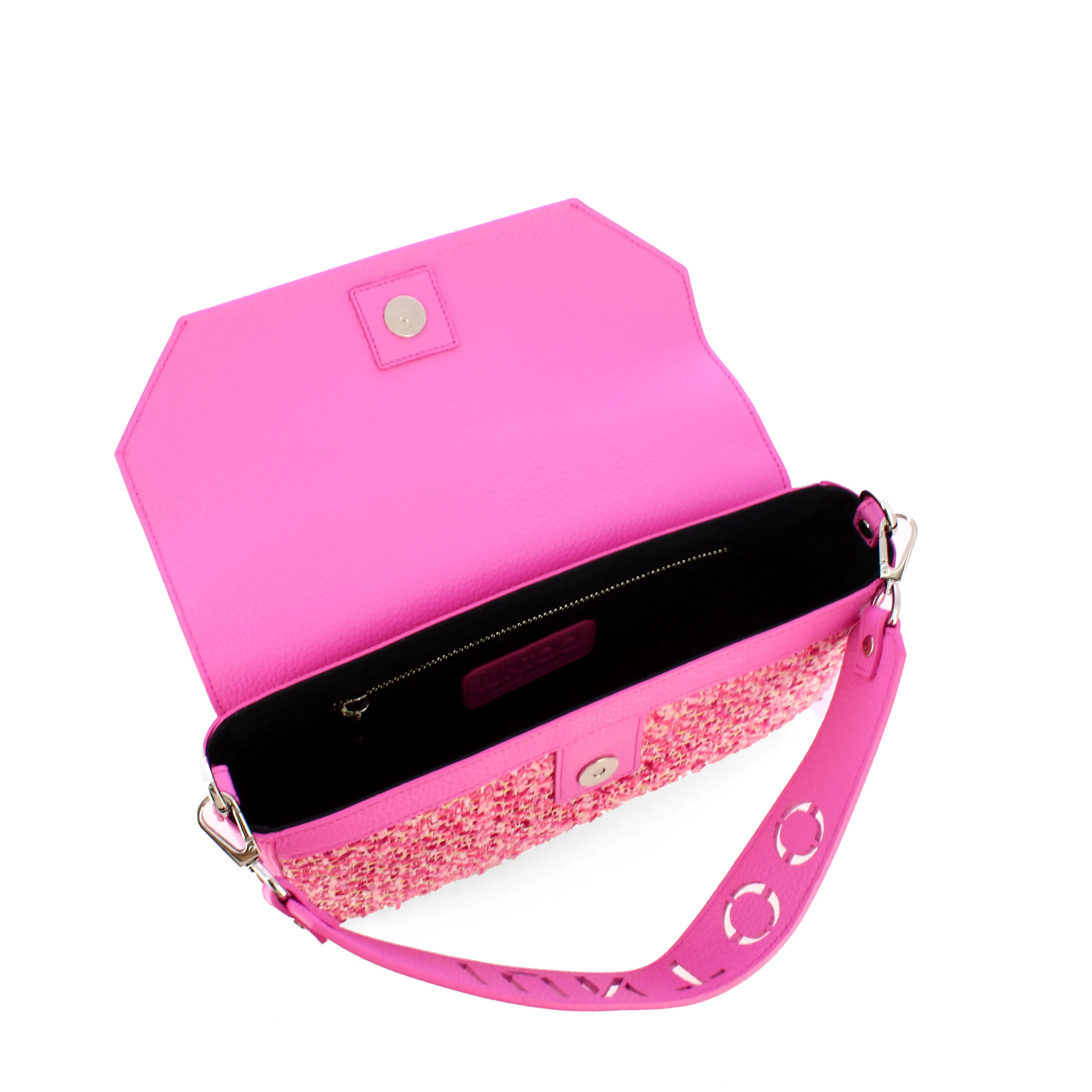 Iuntoo - Essenziale Tweed Rosa Large Shoulder Bag - 106001 - ROSA