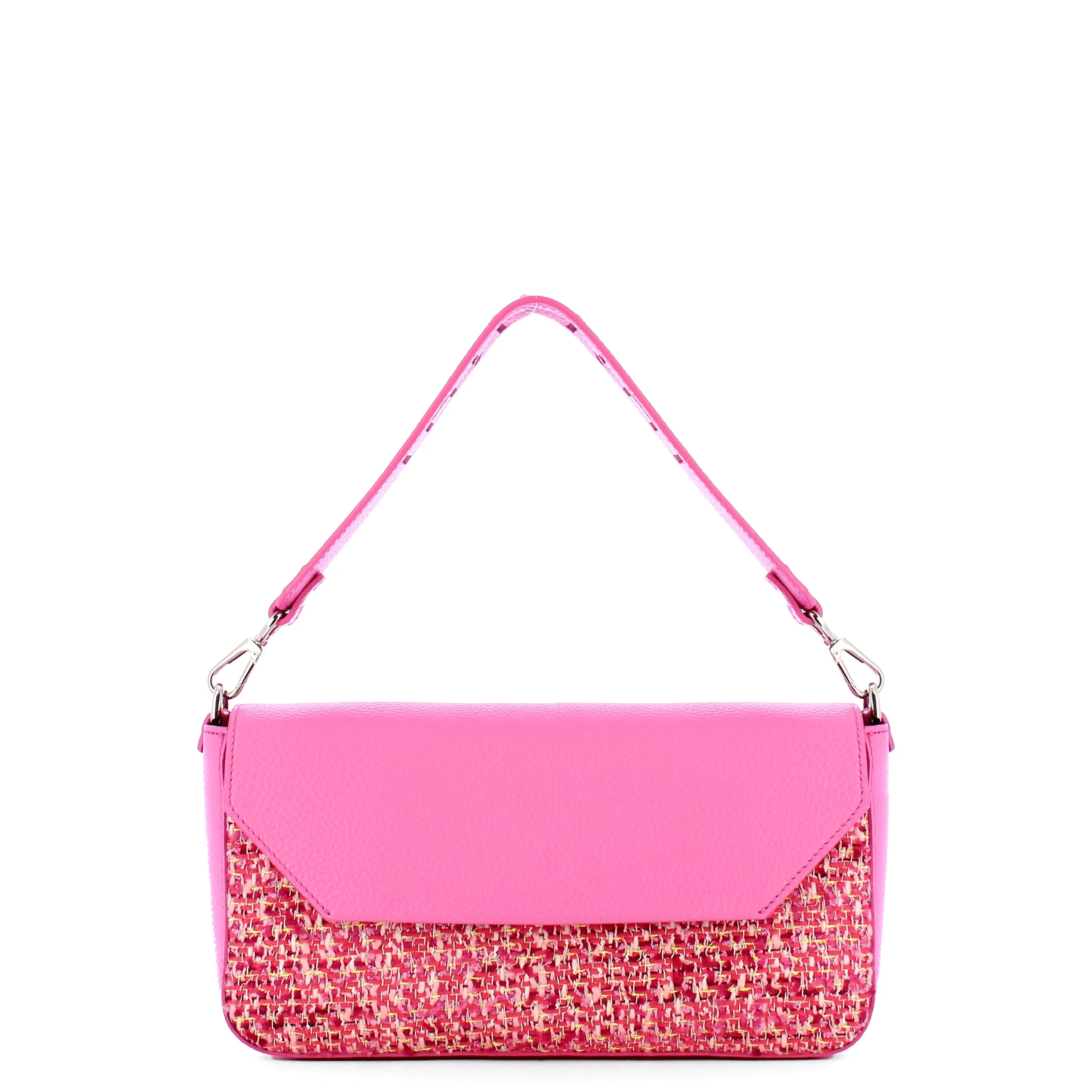 Iuntoo - Essenziale Tweed Rosa Large Shoulder Bag - 106001 - ROSA