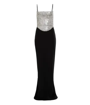Jazlyn Dress in Black & Silver