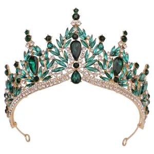 Just Be A Queen Crystal Leaves Tiaras for Quinceañeras or Brides - Elegant Headpiece for Your Occasion