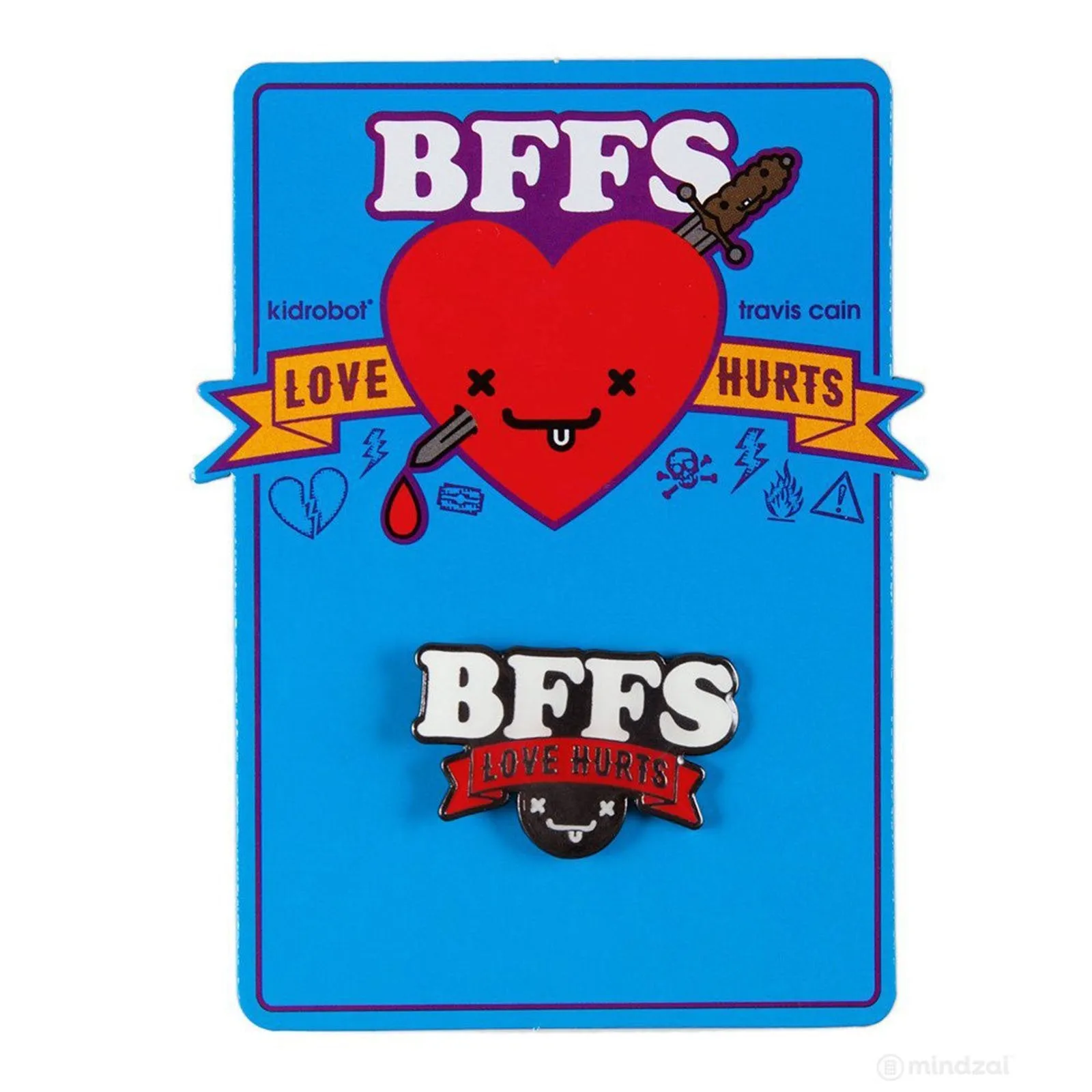 Kidrobot BFFS Love Hurts Logo Enamel Pin