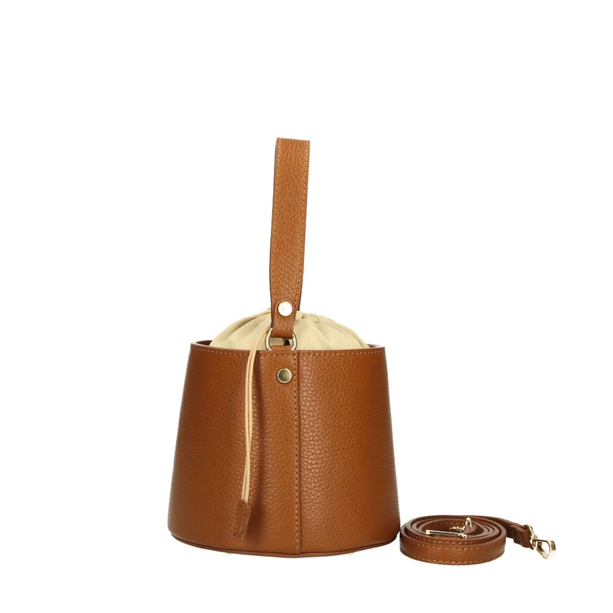Leather Drawstring Bucket Bags