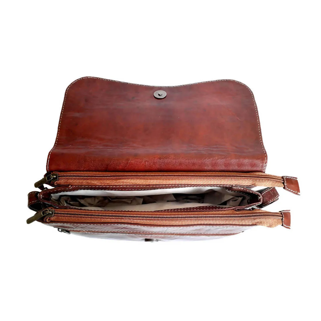 Leather shoulder bag for women