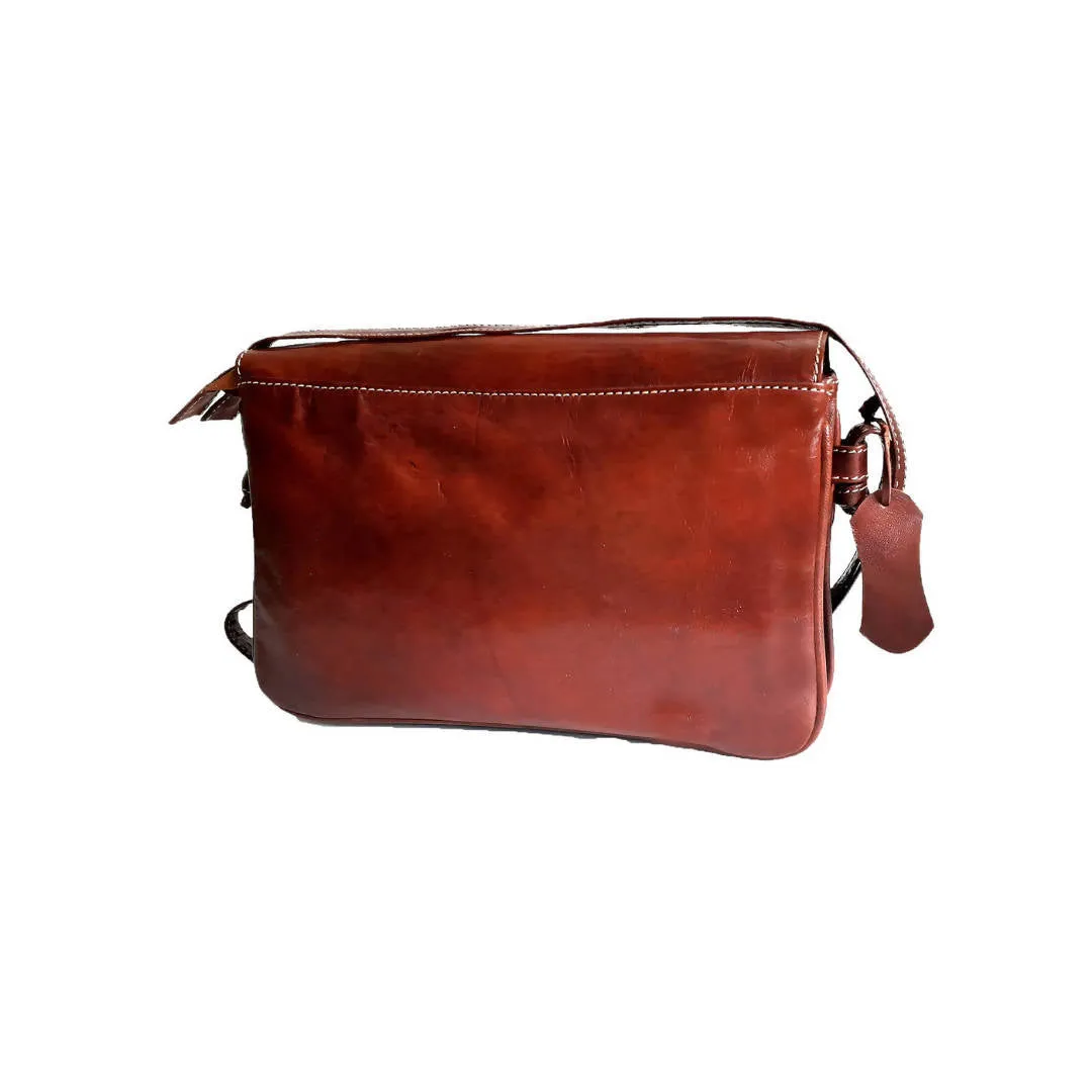 Leather shoulder bag for women