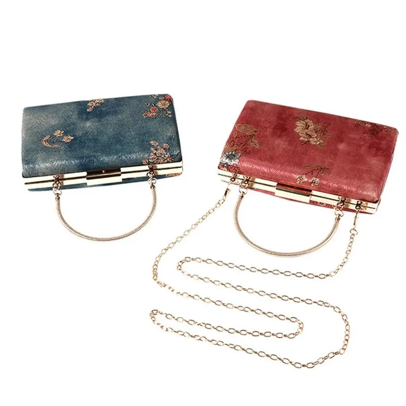Luxy Moon Designer Purses and Handbag Women's Retro Silk Shoulder Clutch Bags