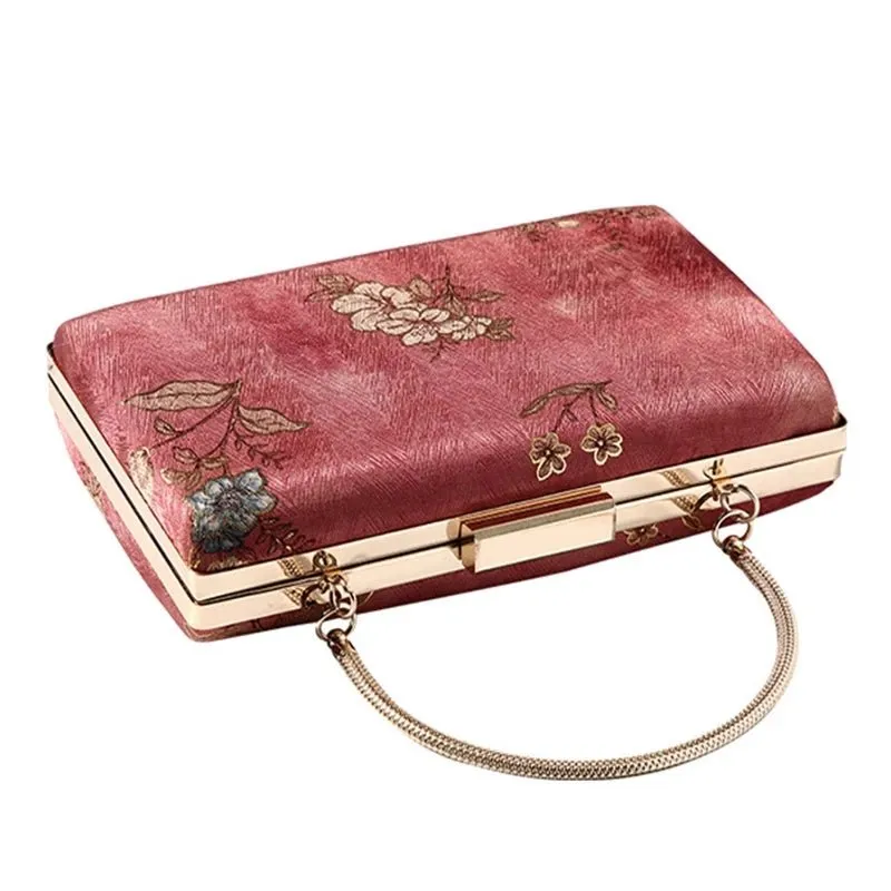 Luxy Moon Designer Purses and Handbag Women's Retro Silk Shoulder Clutch Bags