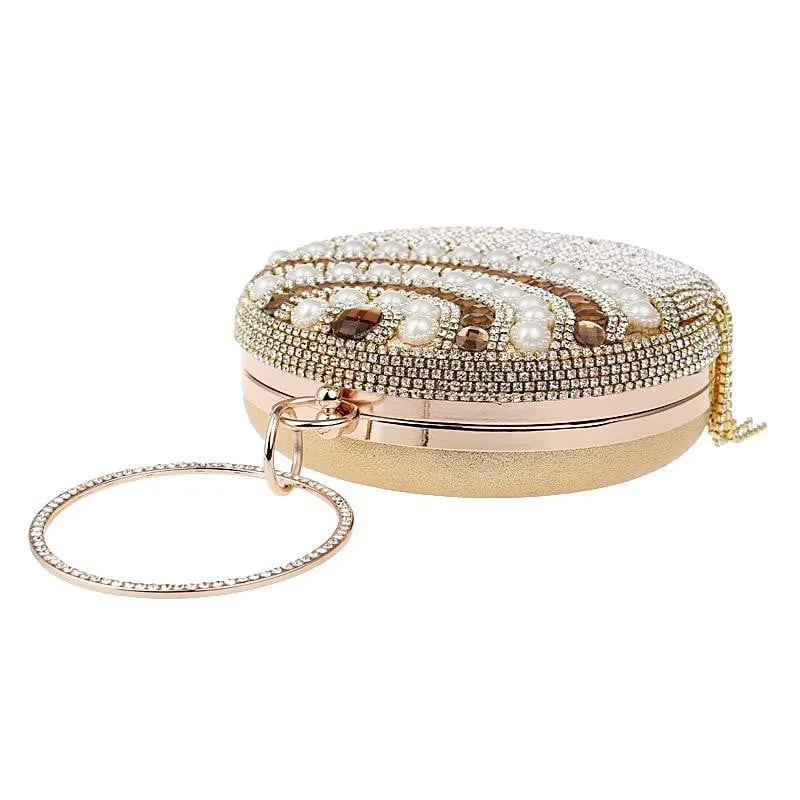 Luxy Moon Tassel Evening Bags Diamond Beaded Wedding Clutches