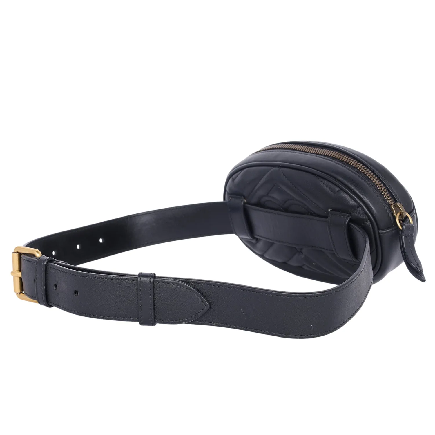 Matelasse GG Marmont Belt Bag 75 30 Black (Authentic Pre Loved)