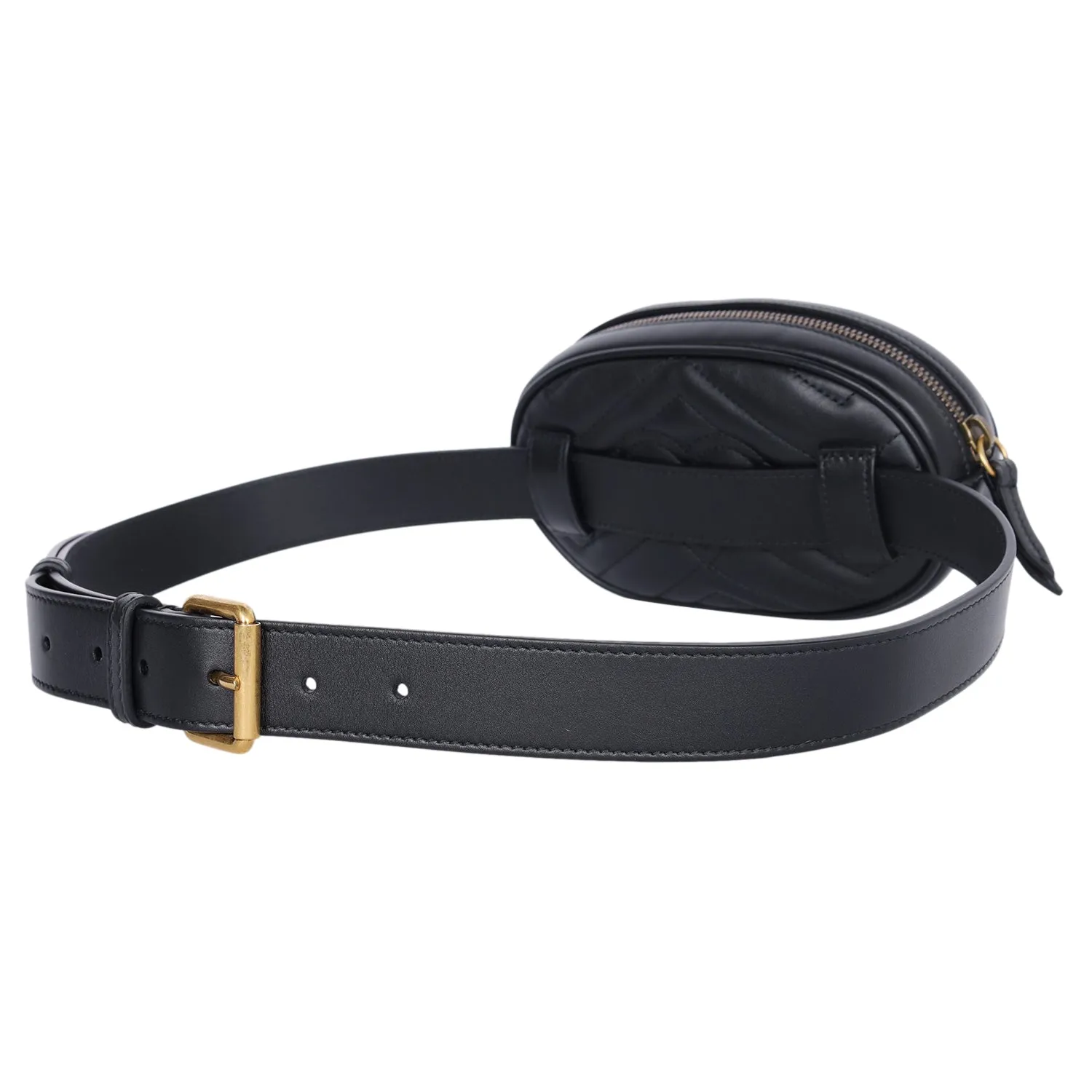 Matelasse GG Marmont Belt Bag 75 30 Black (Authentic Pre Loved)