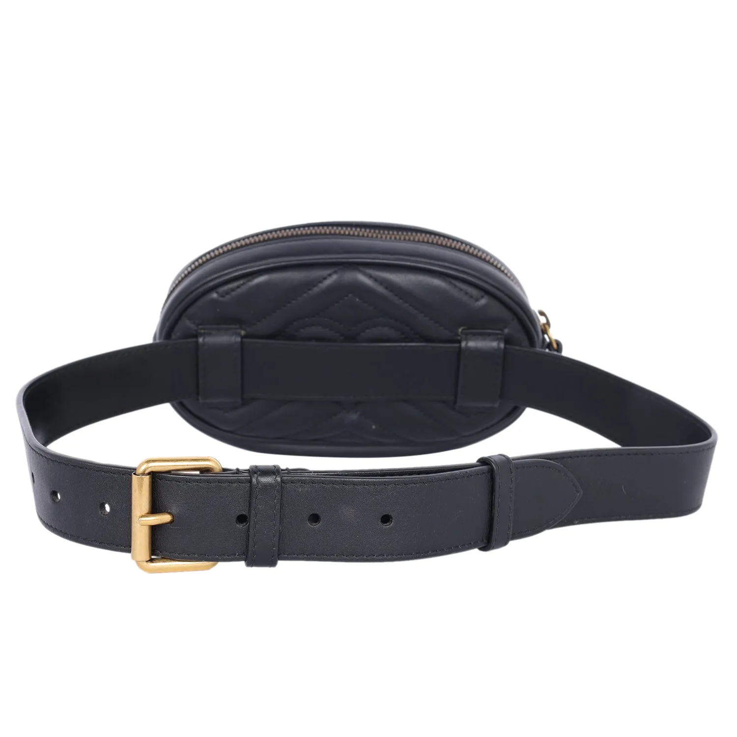 Matelasse GG Marmont Belt Bag 75 30 Black (Authentic Pre Loved)