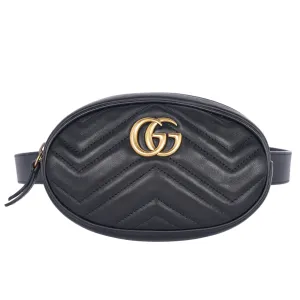 Matelasse GG Marmont Belt Bag 75 30 Black (Authentic Pre Loved)
