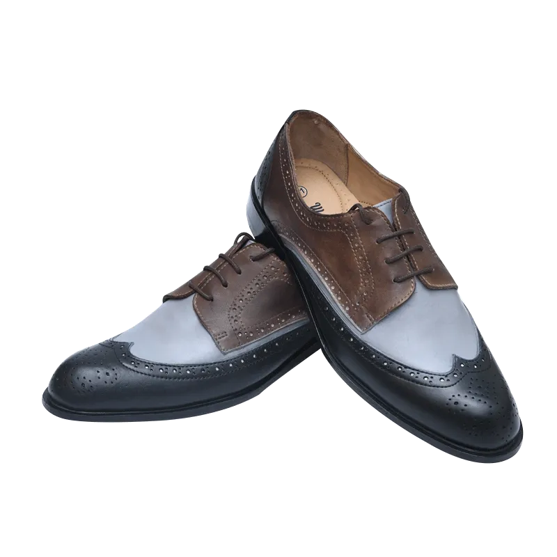 Men Brogue Shoes Patina Color