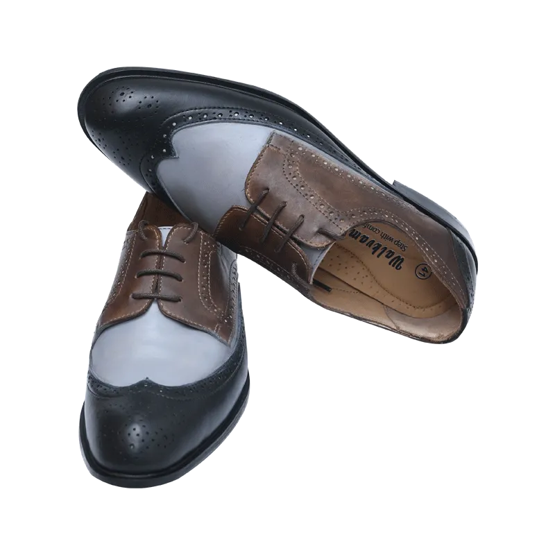 Men Brogue Shoes Patina Color