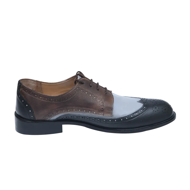 Men Brogue Shoes Patina Color
