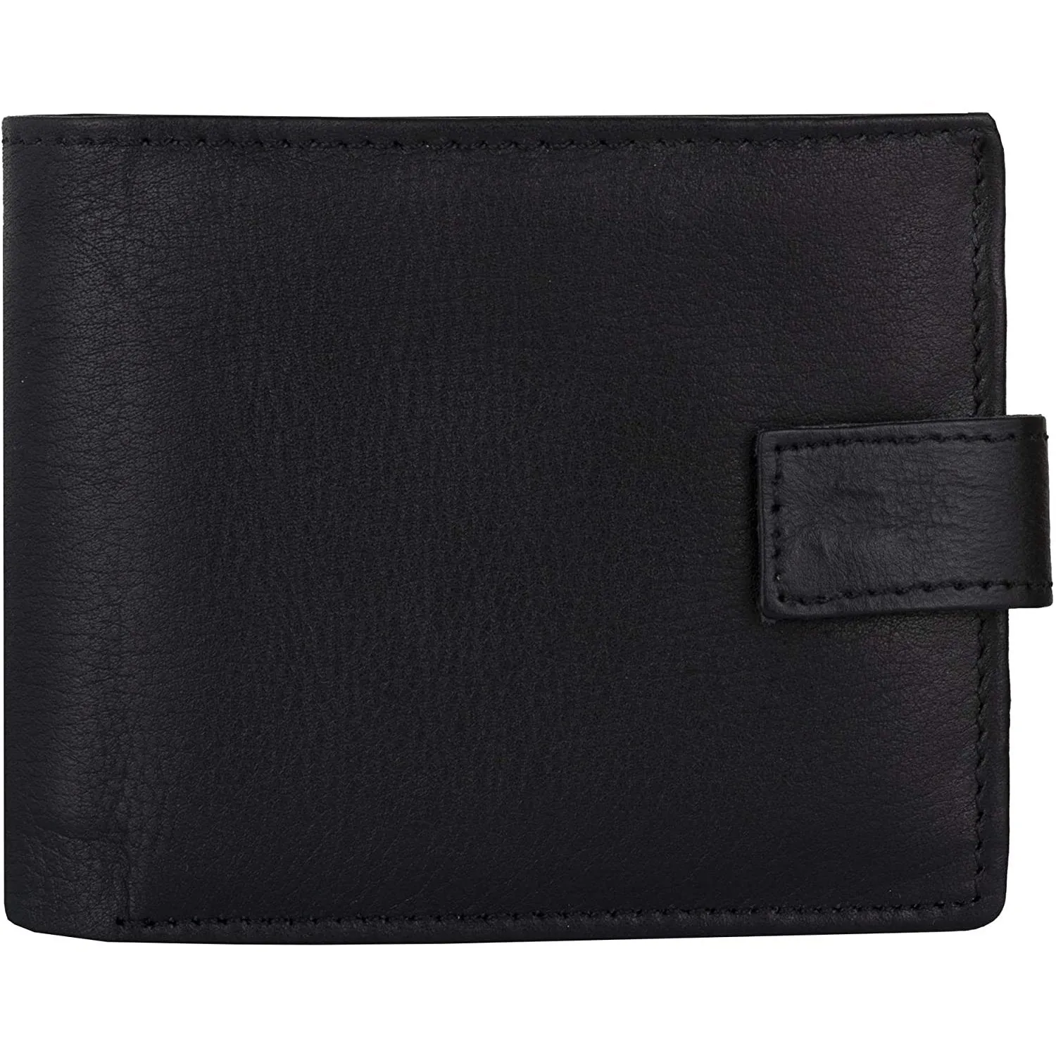 Men's Classic RFID Protected Leather Trifold Wallet with Coin Pocket