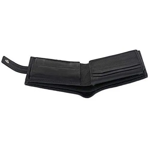 Men's Classic RFID Protected Leather Trifold Wallet with Coin Pocket