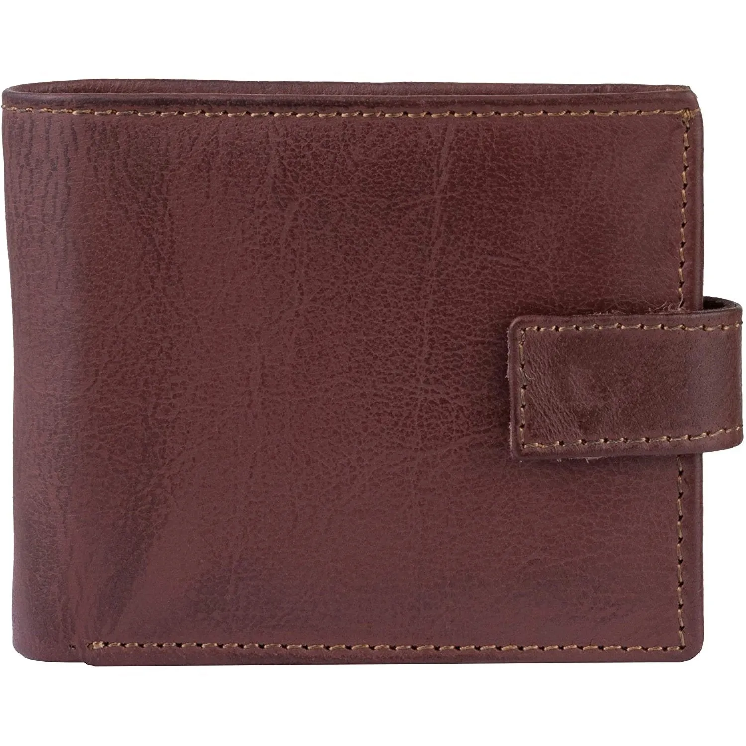 Men's Classic RFID Protected Leather Trifold Wallet with Coin Pocket