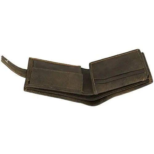 Men's Classic RFID Protected Leather Trifold Wallet with Coin Pocket