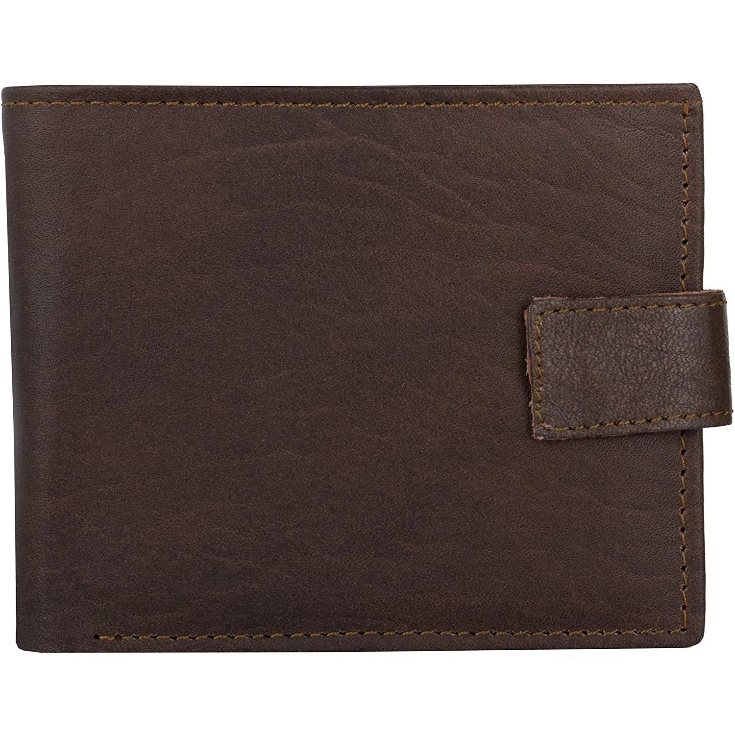 Men's Classic RFID Protected Leather Trifold Wallet with Coin Pocket