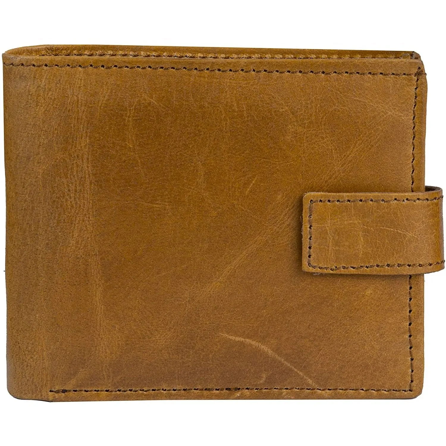 Men's Classic RFID Protected Leather Trifold Wallet with Coin Pocket
