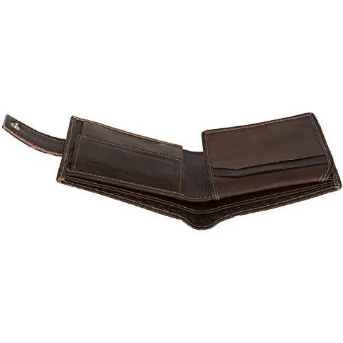 Men's Classic RFID Protected Leather Trifold Wallet with Coin Pocket