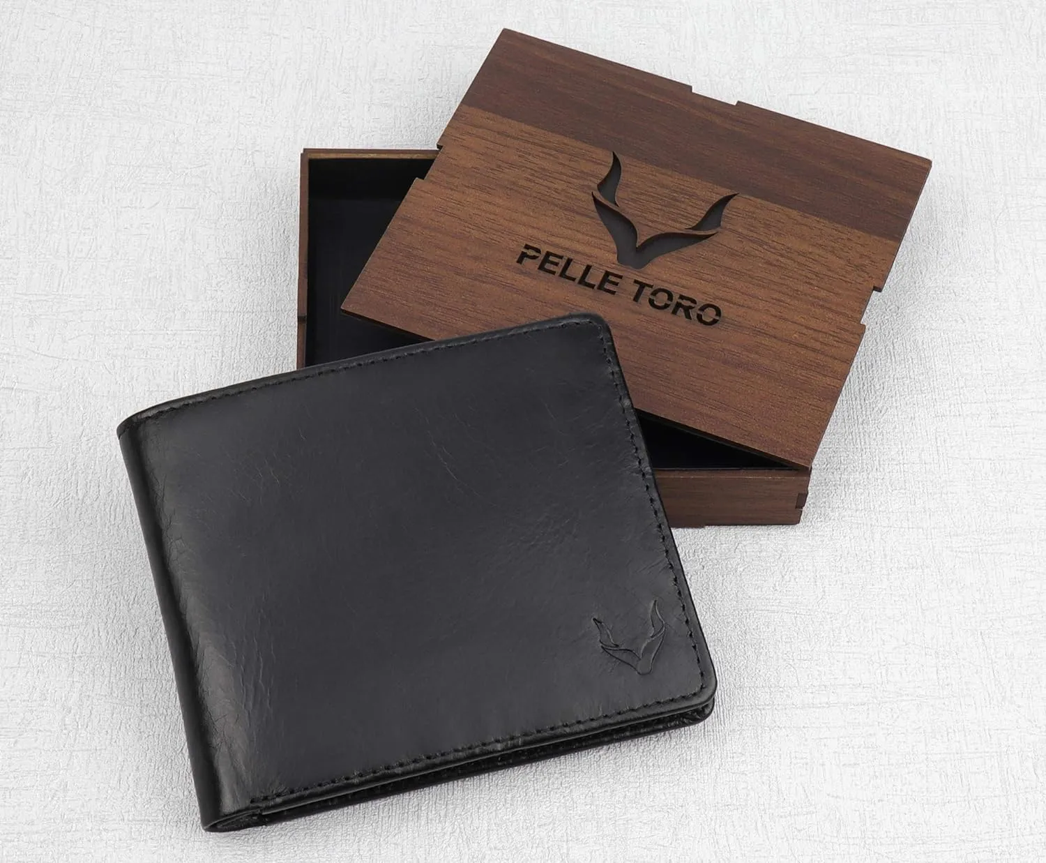 Mens Slim Wallet with RFID Protection 9 Card Slots & ID Window