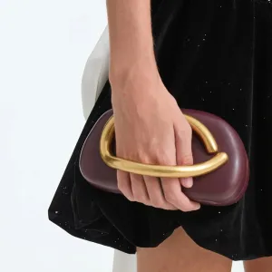 Metallic Gold Buckle Mini Purse Evening Clutch Handbags