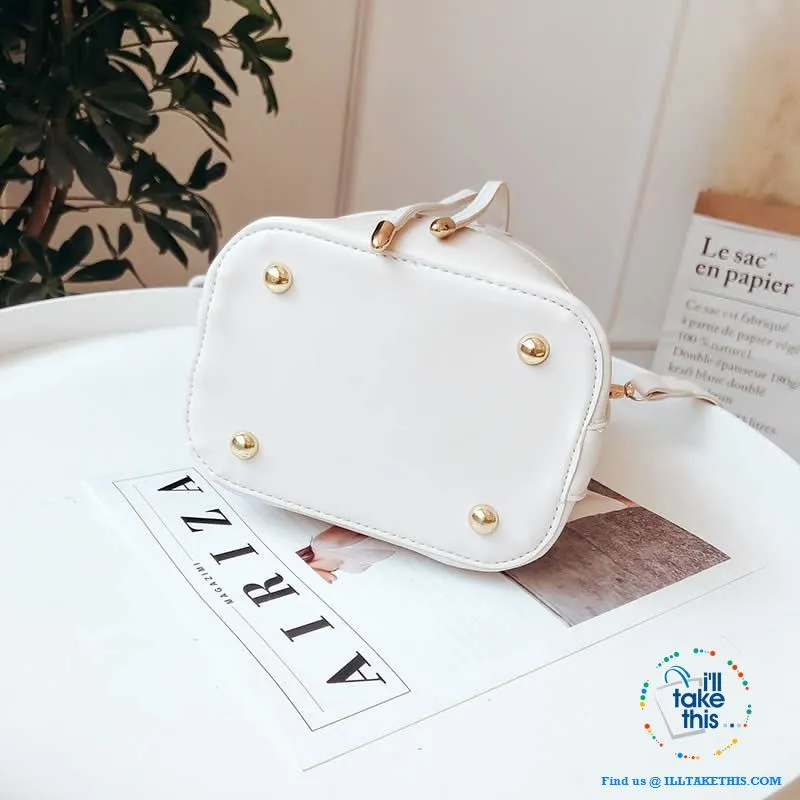 Mini Vegan Leather Drawstring Bucket Bag For Women - Ideal Crossbody Bag/Shoulder Bags, 4 Colors